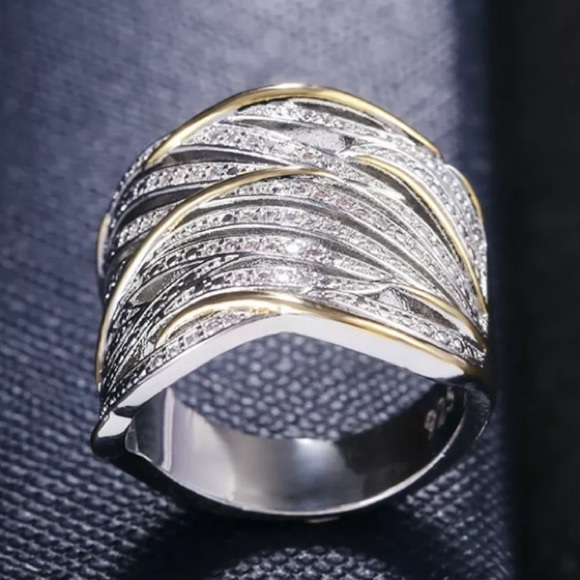 ❗️Sterling silver two tone wide ring - Picture 5 of 6